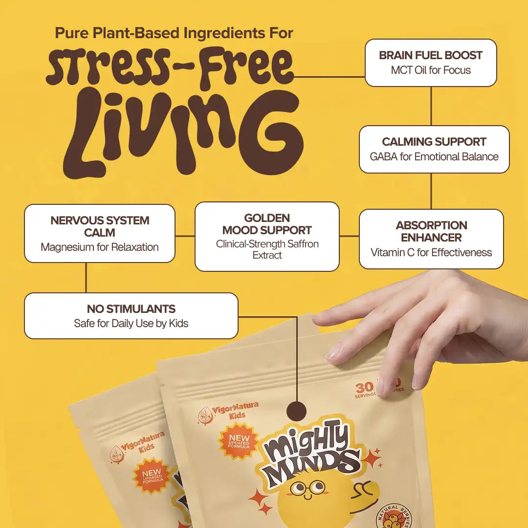 VigorNatura Kids -  Mighty Minds Saffron Gummies - 30x Day Supply