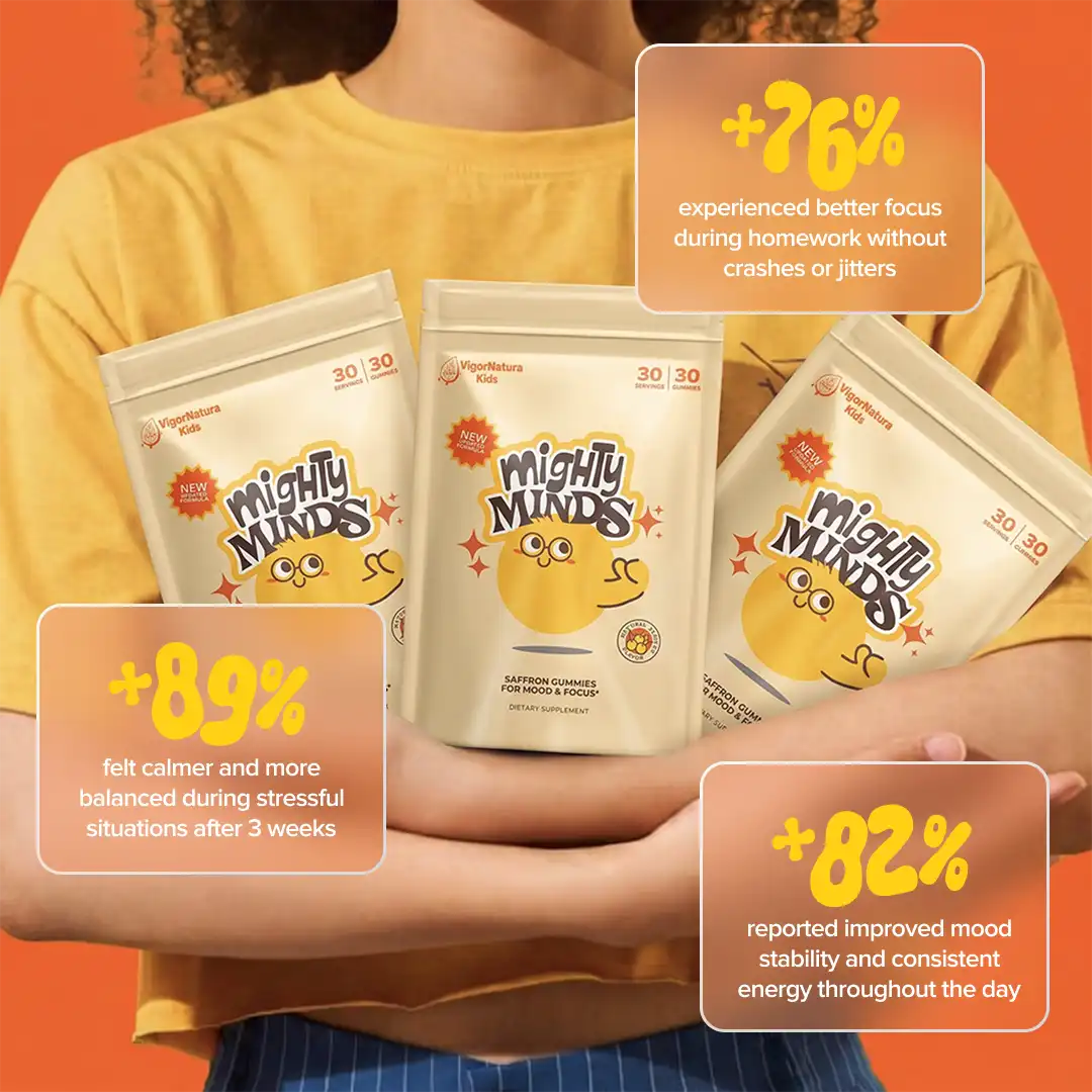 VigorNatura Kids -  Mighty Minds Saffron Gummies - 30x Day Supply