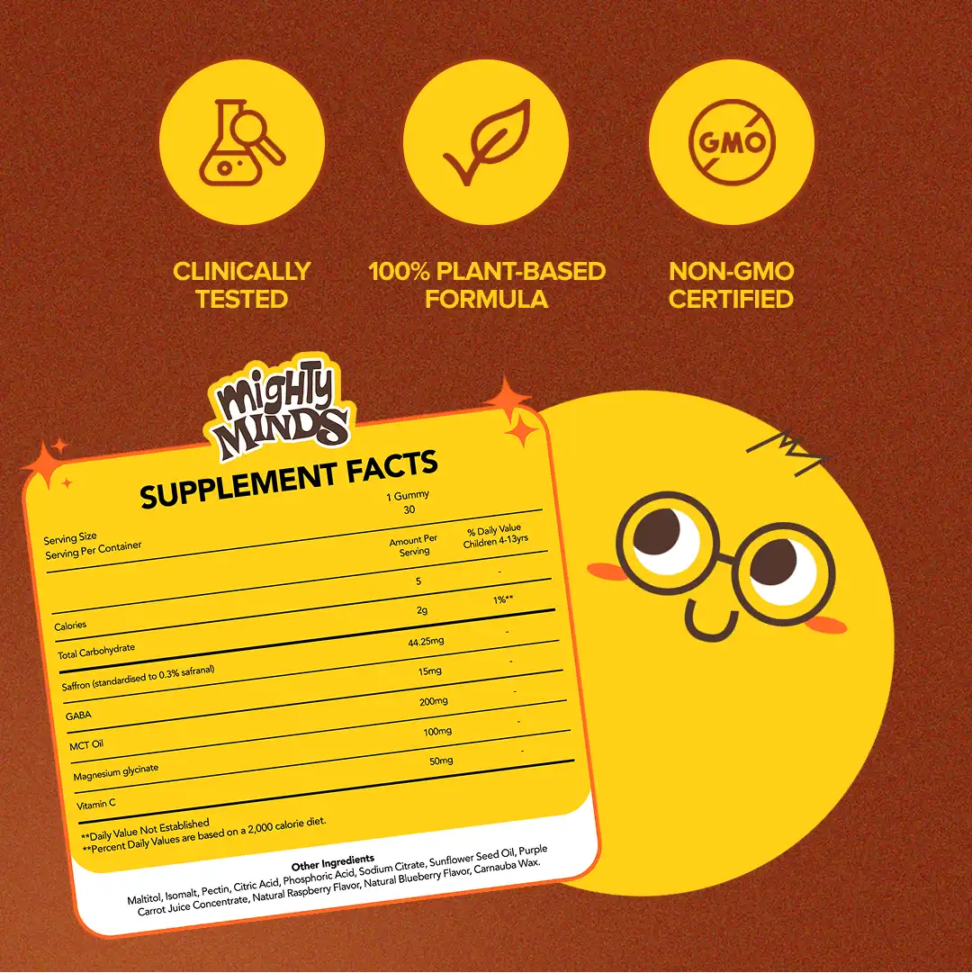 VigorNatura Kids -  Mighty Minds Saffron Gummies - 30x Day Supply