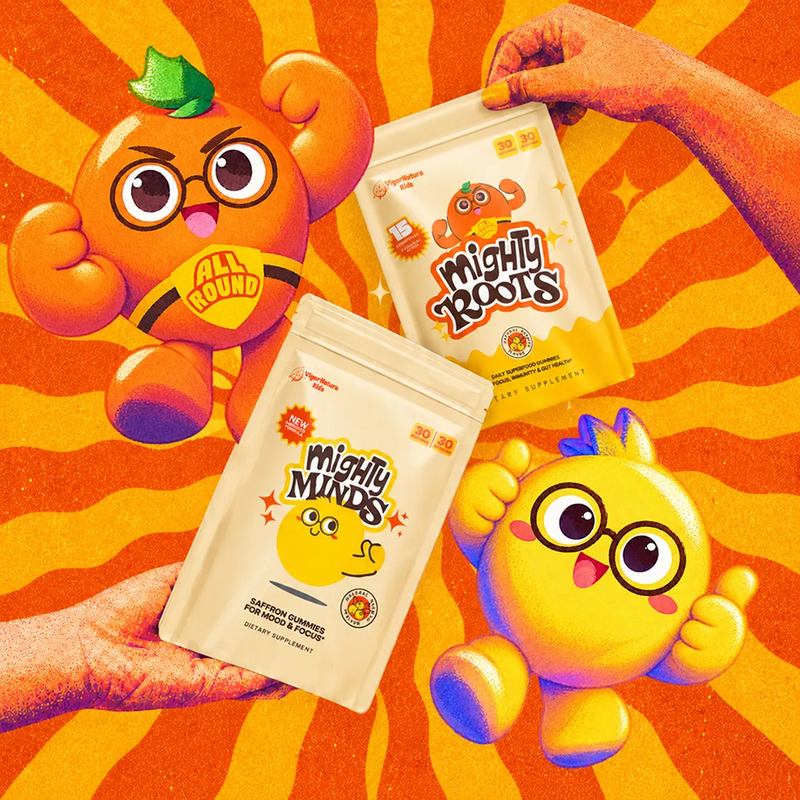 Mighty & Co - Dyna-Mighty Duo 🧨 · Mighty Roots Superfoods + Mighty Minds Gummies